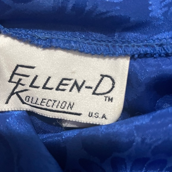 Vintage Cobalt Blue Blouse by Ellen-D Kollection | 80s Womens Top Small-Medium - Picture 2 of 6